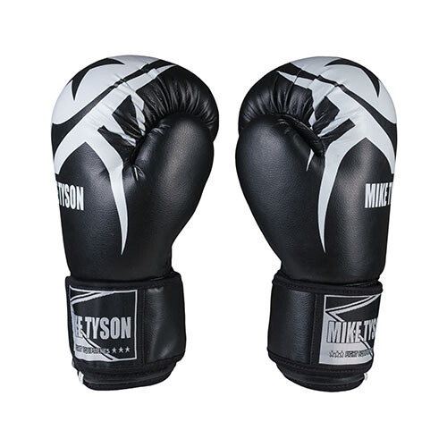 Боксерские перчатки Mike Tyson, PVC, 8oz, 10oz, 12oz, 14oz, черный.