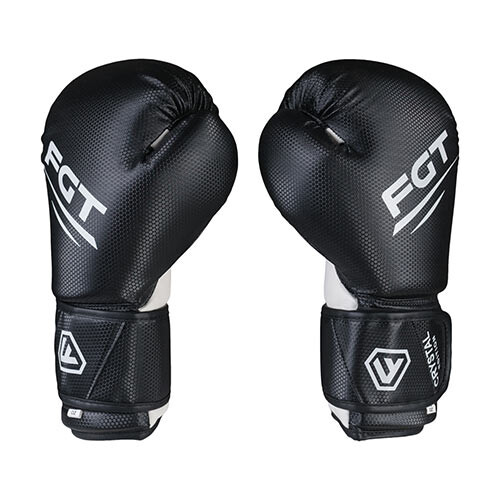 Боксерские перчатки FGT Cristal EDITION, Flex, 10oz, 12oz, черный/белый