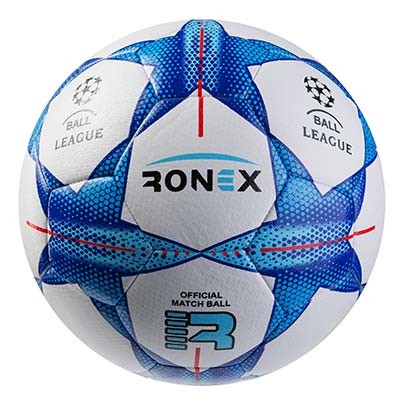 Мяч футбольный Ronex, гибридный, FN синий.