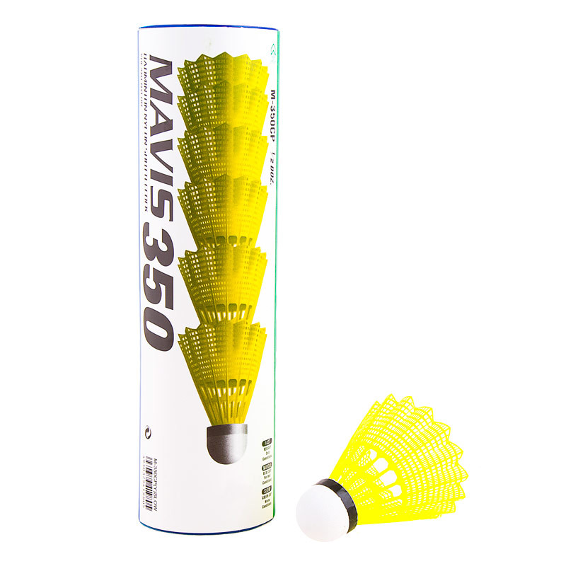 Воланы Mavis Yonex 350, желтый, нейлон, 6шт