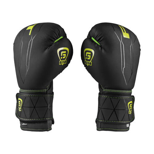 Боксерские перчатки FGT, 2320, 8oz, 10oz, 12oz, черный/зеленый.  