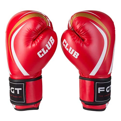 Боксерские перчатки CLUB FGT, Flex, 10oz, 12oz, красный.