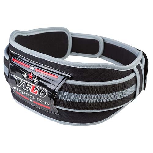 Пояс атлетический VELO Polyfoam 4", серо-черный, размеры L, XL, VLS-23.