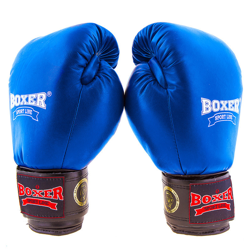 Боксерские перчатки Boxer Profi ФБУ, 12oz, синий.