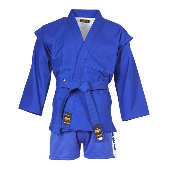 Самбовка Mizuno, куртка+шорты(эластан), 550г/м2, синий, рост 140-190см.