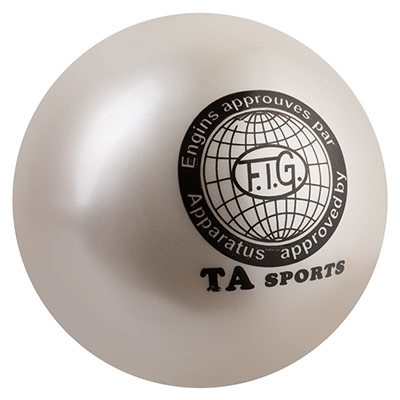 Мяч гимнастический TA SPORT, 400грамм, 19 см, глиттер, белый.
