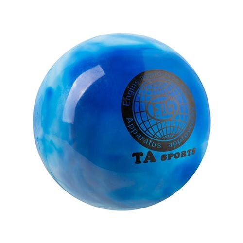 Мяч гимнастический TA SPORT, 280грамм, 16 см, мраморный, синий.