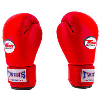 Рукавички боксерські Twins, PVC, 4oz, червоний, без малюнка.