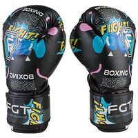 Боксерские перчатки FGT, Flex, 6oz, рисунок, fight(желтый)
