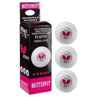 Кульки для настільного тенісу Butterfly, 3шт, білий.